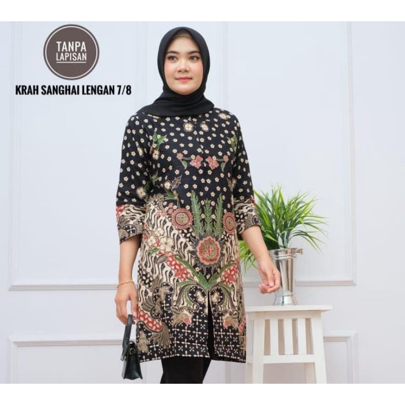 Tunik Batik Asli Solo Dengan Bahan Katun Halus Asli Solo