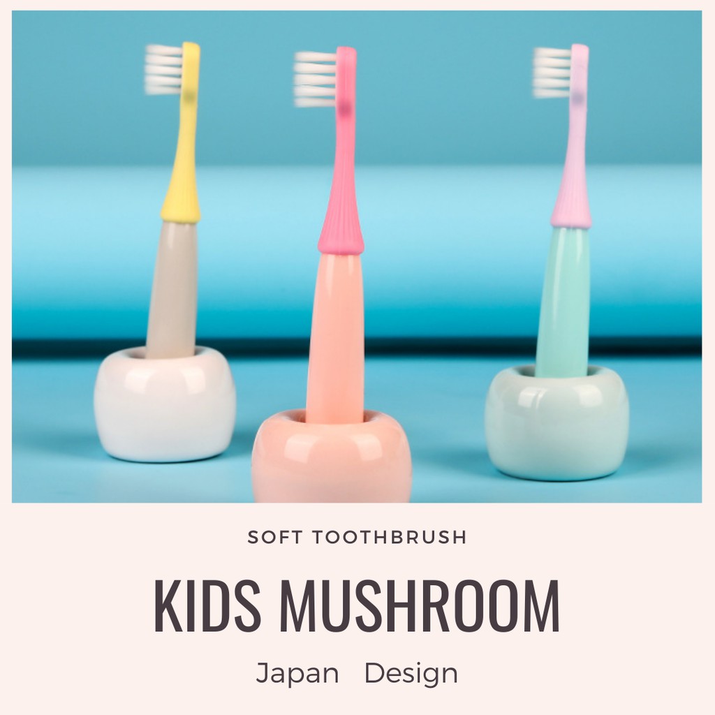  Sikat  Gigi  Anak  Soft Silicone  Mushroom Brush usia 1 tahun 