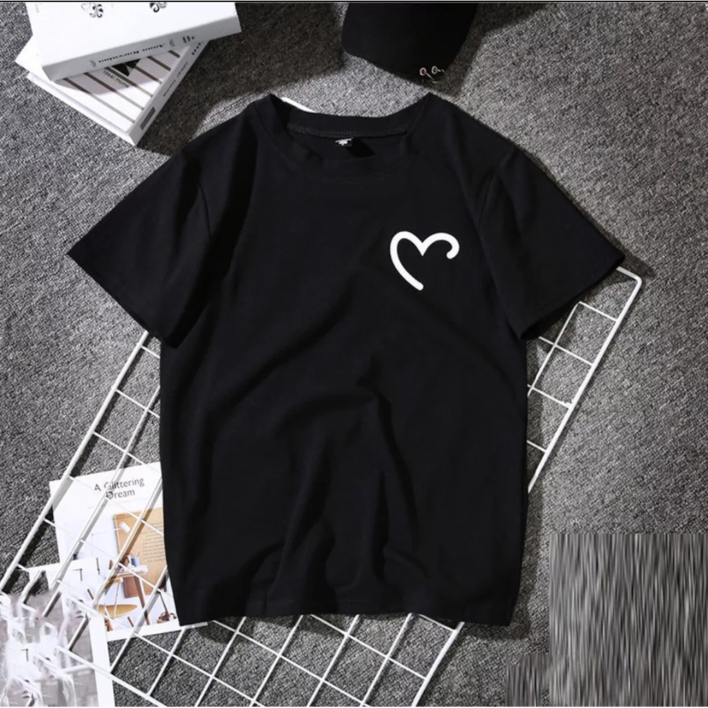 Baju atasan kaos cotton Premium love heart