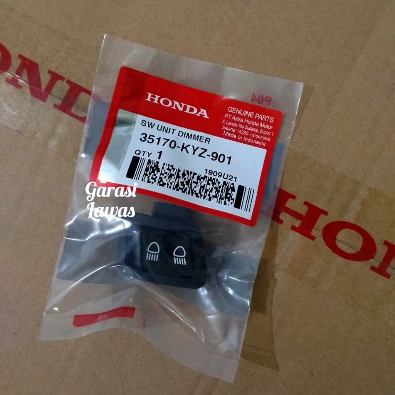 35170-KYZ-901 Switch unit dimmer original AHM Honda beat fi saklar lampu depan jauh dekat ori scoopy