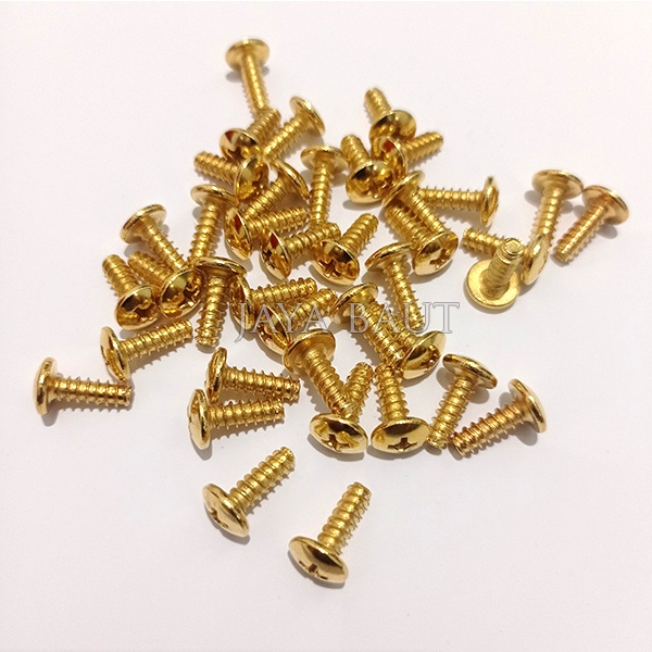 20 Pcs Baut Body Beat Gold 4x12 / Baud Body Cover Honda 4x12 Gold