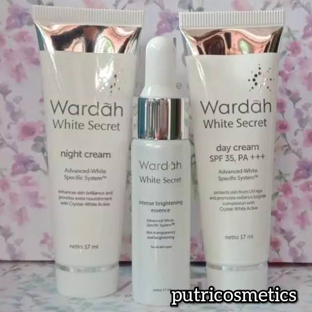 Wardah Paket White Secret Cream Plus Intense Brightening Essence Serum Indonesia