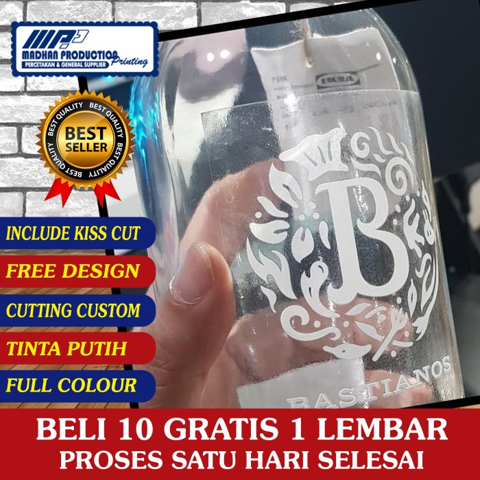 

(BISA COD) Stiker Label A3+ SEHARI JADI. Stiker UV TINTA PUTIH