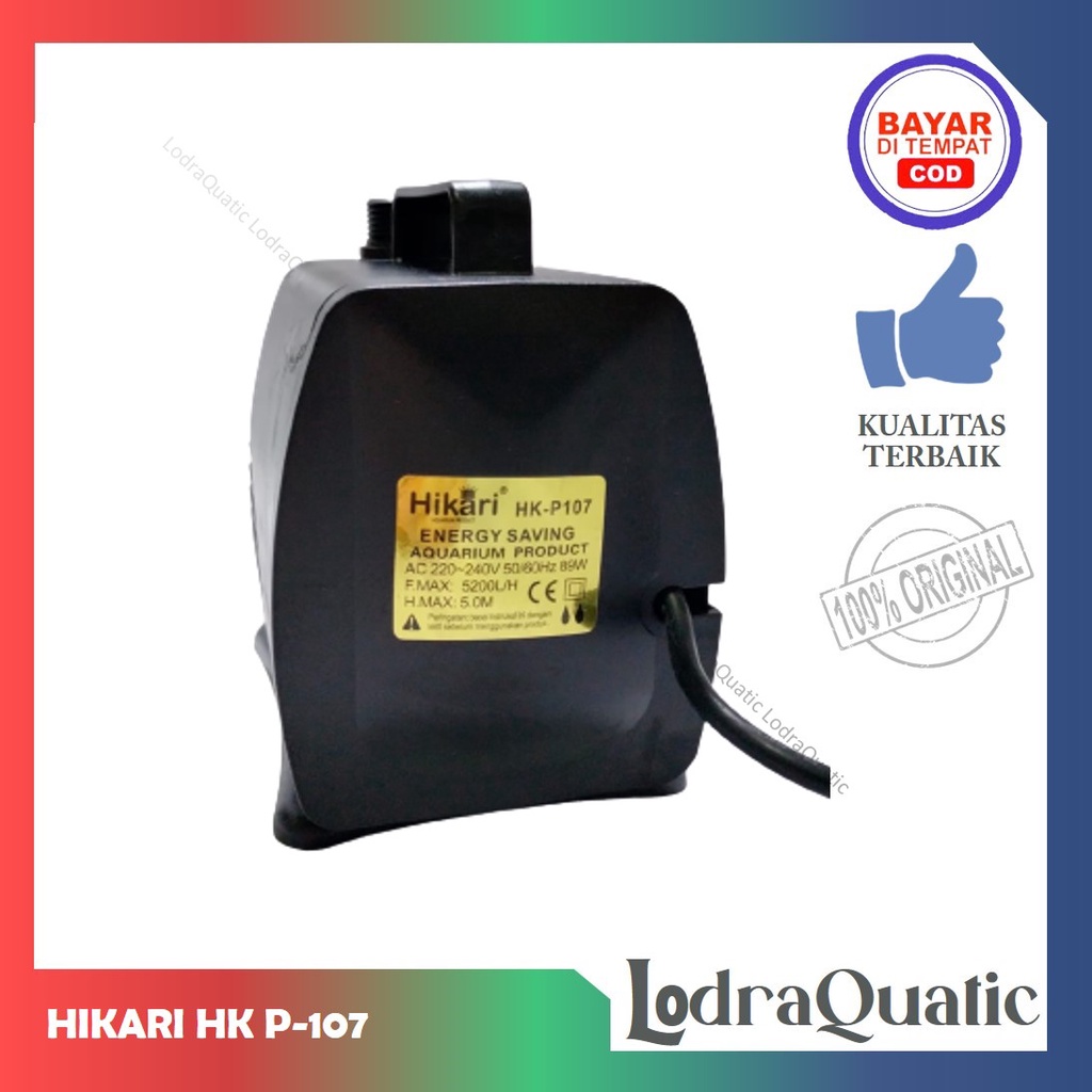 PROMO MURAH HIKARI HK-P 107 POMPA KOLAM IKAN HIKARI HK-P 107 NAIK 5 METER POMPA 5200 LITER PER JAM POMPA AIR HIDROPONIK POMPA KOLAM KECIL POMPA AQUARIUM BESAR FILTER AQUARIUM FILTER KOLAM IKAN KOI FILTER POMPA AIR LAUT MARINE