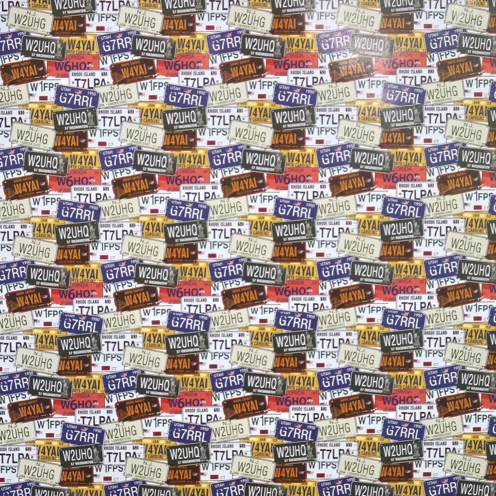 

Glossy Vintage Wrapping Paper | Car Plate Numbers(Kertas Kado)