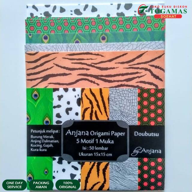 

Kertas lipat motif lucu/origami paper motif binatang/kertas lipat 15x15