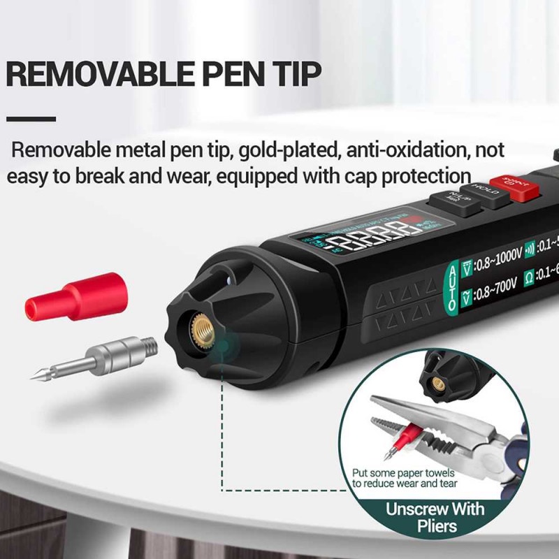 Tespen Digital Multimeter Voltage Tester Pen Multitester Arus AC DC