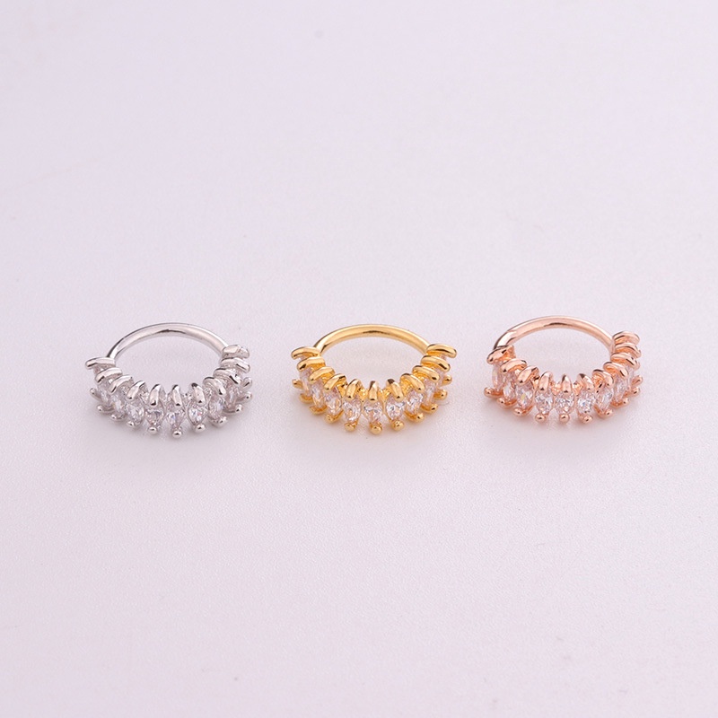 1PC Gold Sliver Color Tree Leaves Tone CZ Helix Cartilage Hoop Earring Tragus Rook Snug Ear Piercing Jewelry