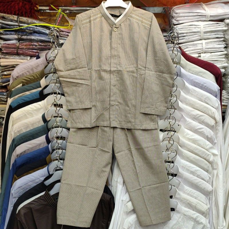 Baju Koko Stelan Anak Al-Luthfi Warna Lengan Panjang Bordir