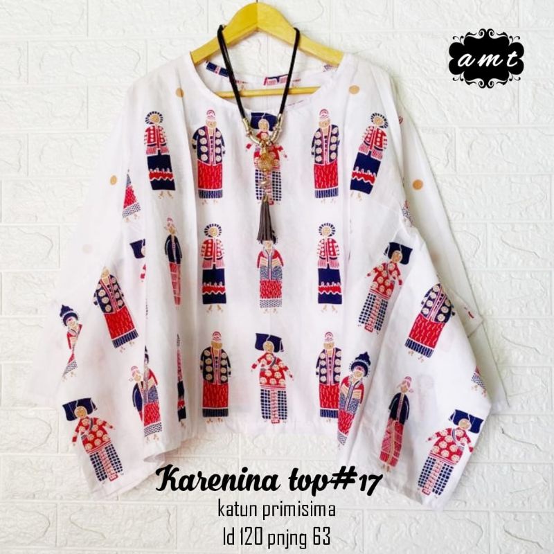 KARENINA TOP - ATASAN BATIK MOTIF PRINTING - PUTRI JAWA - BIG SIZE - LD BESAR - JUMBO - OVERSIZE - B