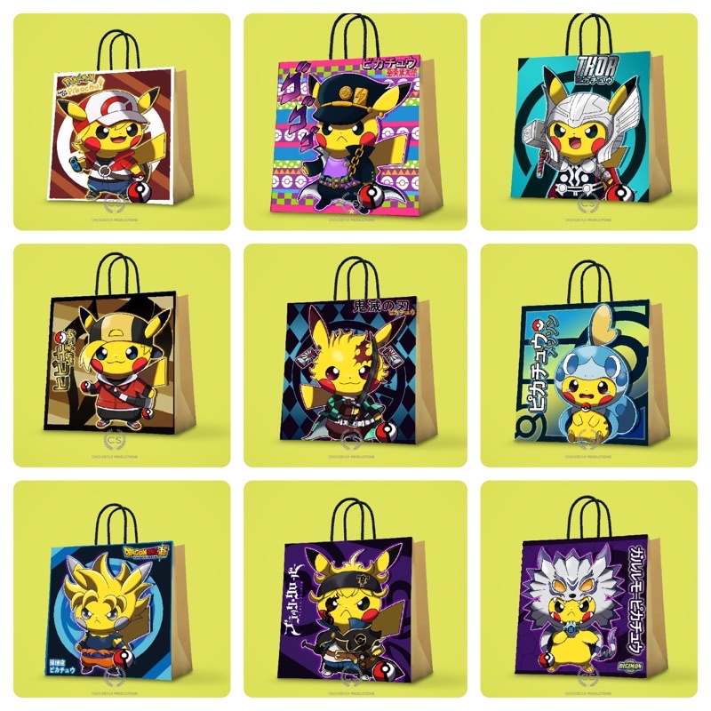 

Paper bag pokemon Cheviostar Digimon Pikachu Tas kado Bungkus kado Kertas kado Goodie bag Ulang tahun Hampers anak Birthday Souvenir ultah Kertas kado Paper bag custom