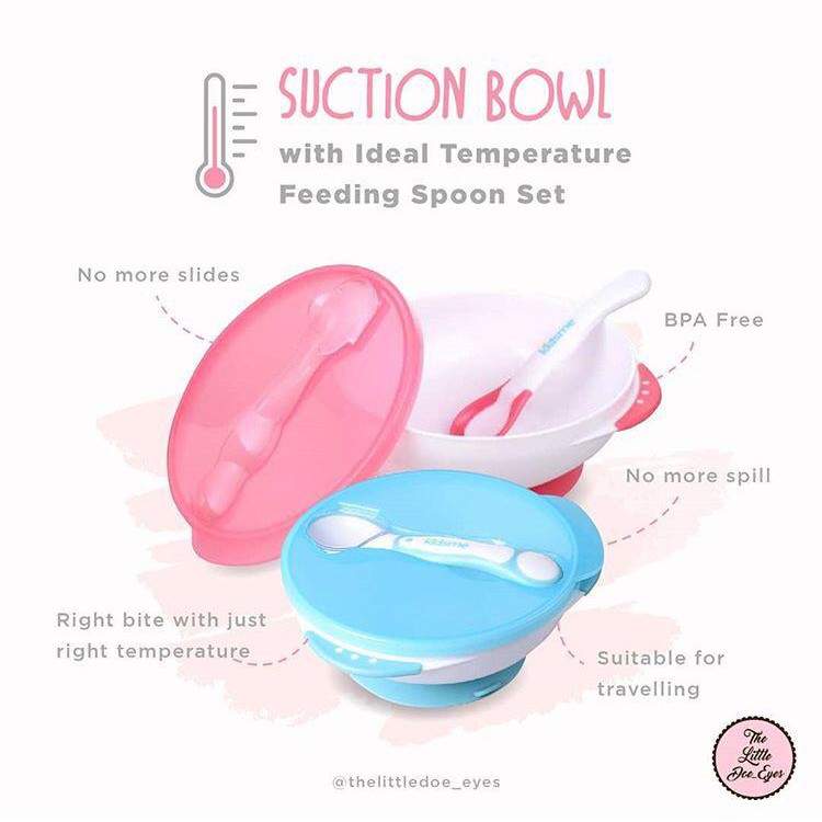 [READY] KIdsme Suction Bowl With Ideal Temperature Feeding Spoon Set