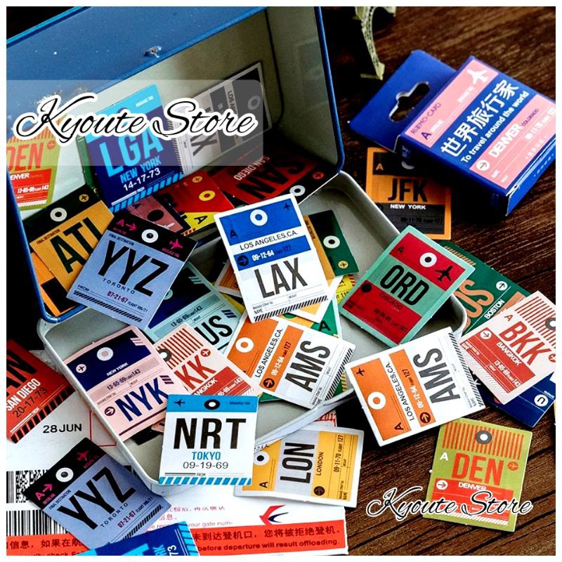 

Sticker Country Airport Travel Vintage Retro Stamp Scrapbook DIY Journal Bujo Planner Diary Craft