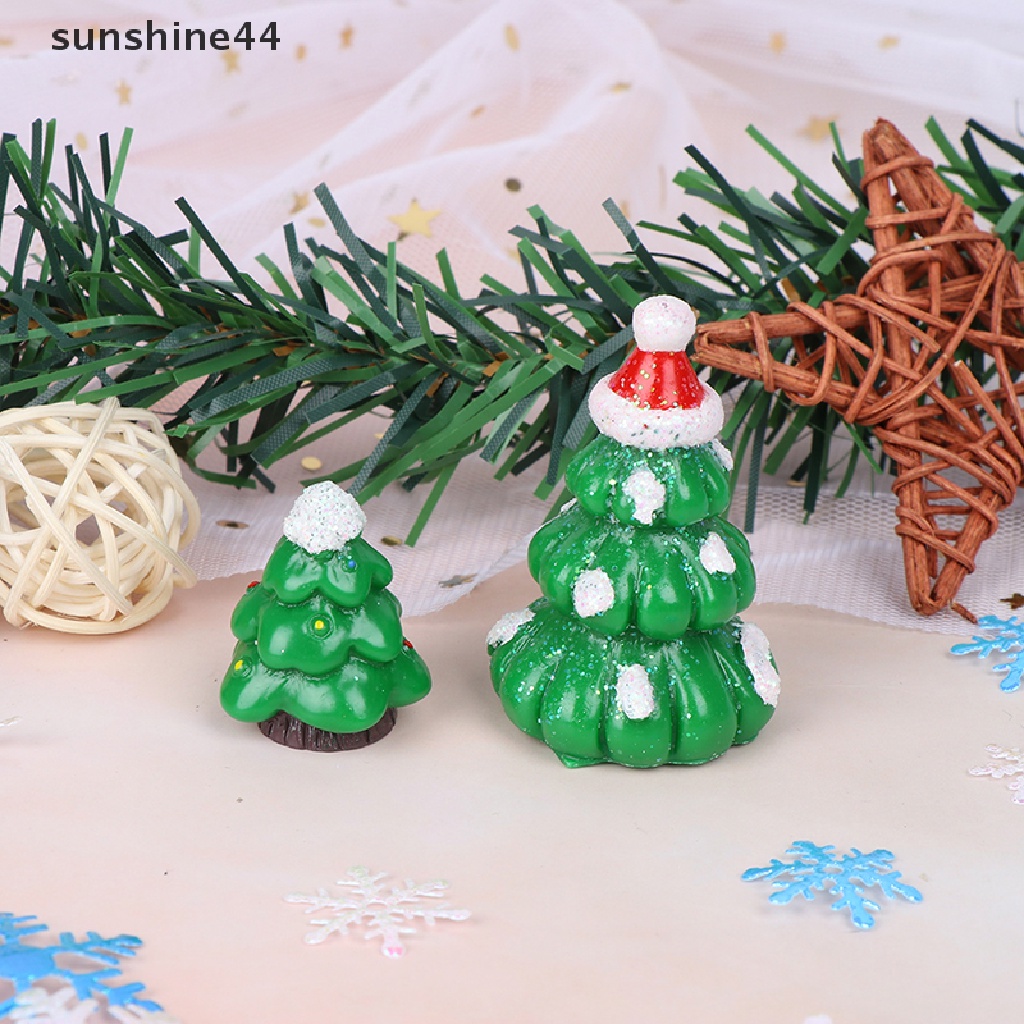 Sunshine Miniatur Figurin Snowman / Santa Claus / Pohon Natal Untuk Dekorasi Taman