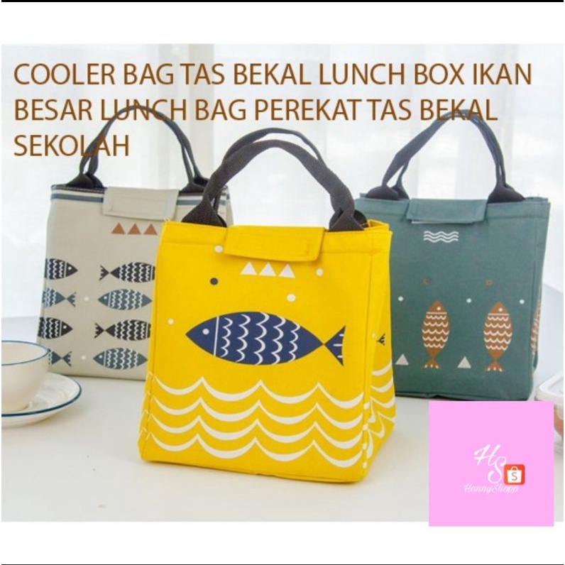 COOLER BAG TAS BEKAL LUNCH BOX IKAN BESAR LUNCH BAG PEREKAT TAS BEKAL