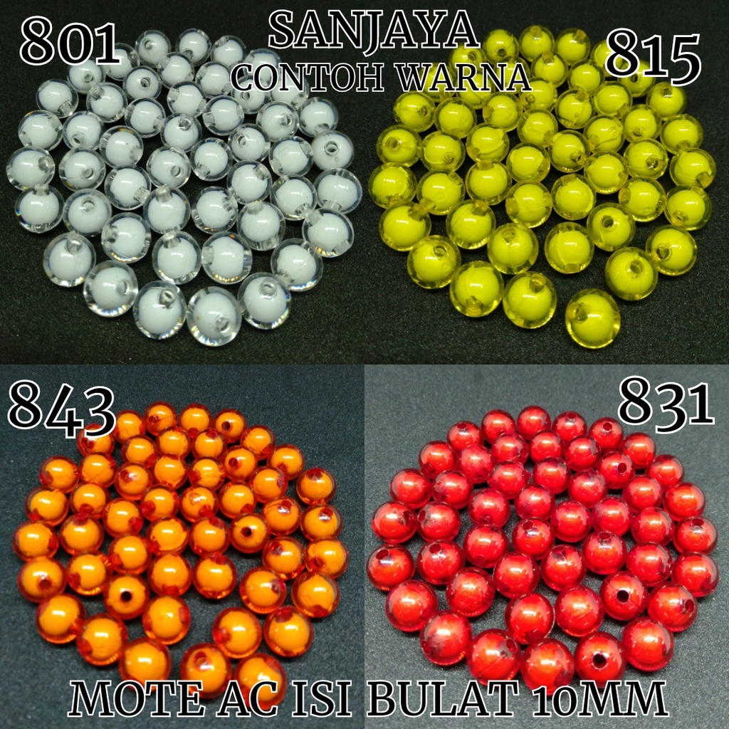 MOTE ISI / MANIK AKRILIK ISI / MANIK BULAT / MANIK ISI BULAT / MOTE AC ISI BULAT 10MM