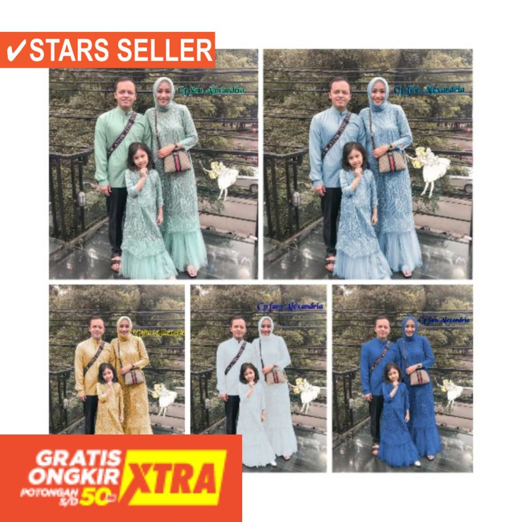 BAJU MUSLIM TERKINI TERBARU WANITA MURAH CEWE ASLI / Couple Family Alexandria COUPLE MAXY SABINA
