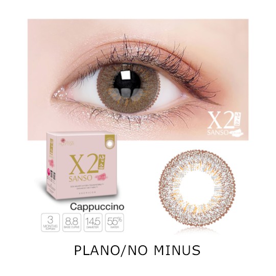 SOFTLENS X2 SANSO COLOR CAPPUCINO/CAPUCINO ( -0.50 S.D -10.00 ) DIAMETER 14,5 MM