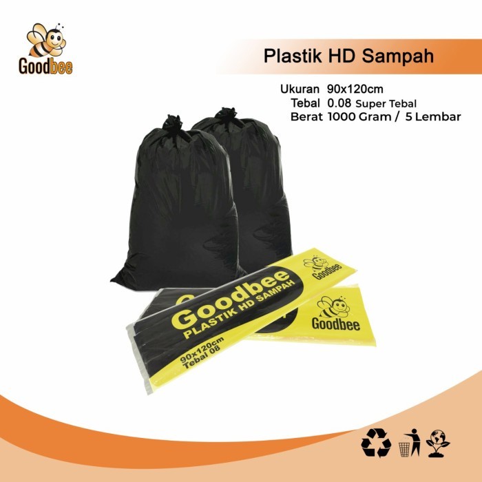 KANTONG PLASTIK SAMPAH 90 X 120 CM - TEBAL 80 MICRON - HITAM TREST BAG