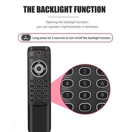 SKU-1271 AIR MOUSE MT1 LED REMOTE GOOGLE VOICE MIC TV BOX ANDROID