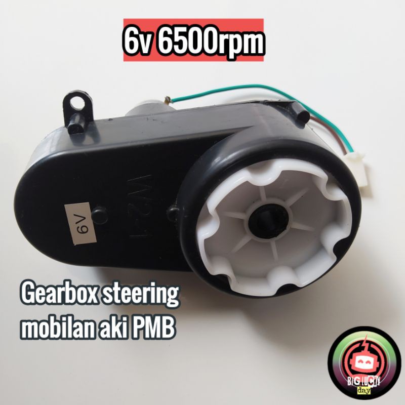 gearbox stir mobilan aki PMB 6v 6500 rpm girbox steer steering 6 volt mobilan anak sparepart PMB ori