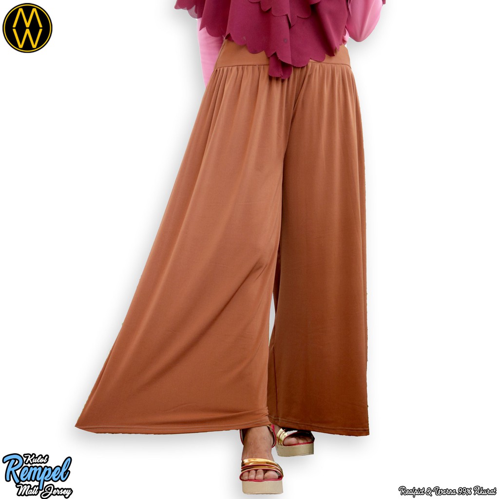 Kulot polos / Celana kulot panjang / Celana kulot wanita / kulot jumbo jersey / kulot rempel