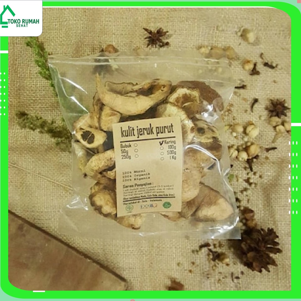 

KULIT JERUK PURUT KERING 500 gr - Citrus Hystrix - MURNI