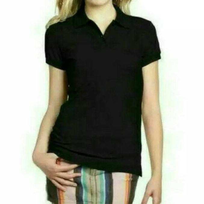Polo shirt ladies hitam / Kaos polo wanita polos Hitam/Kaos polo cewek