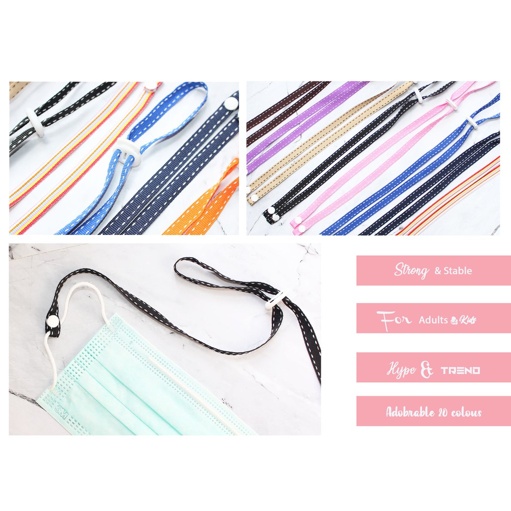 STRAP MASKER / LANYARD TALI GANTUNG MASKER KOREA KALUNG KONEKTOR STOPPER MASK HANGER