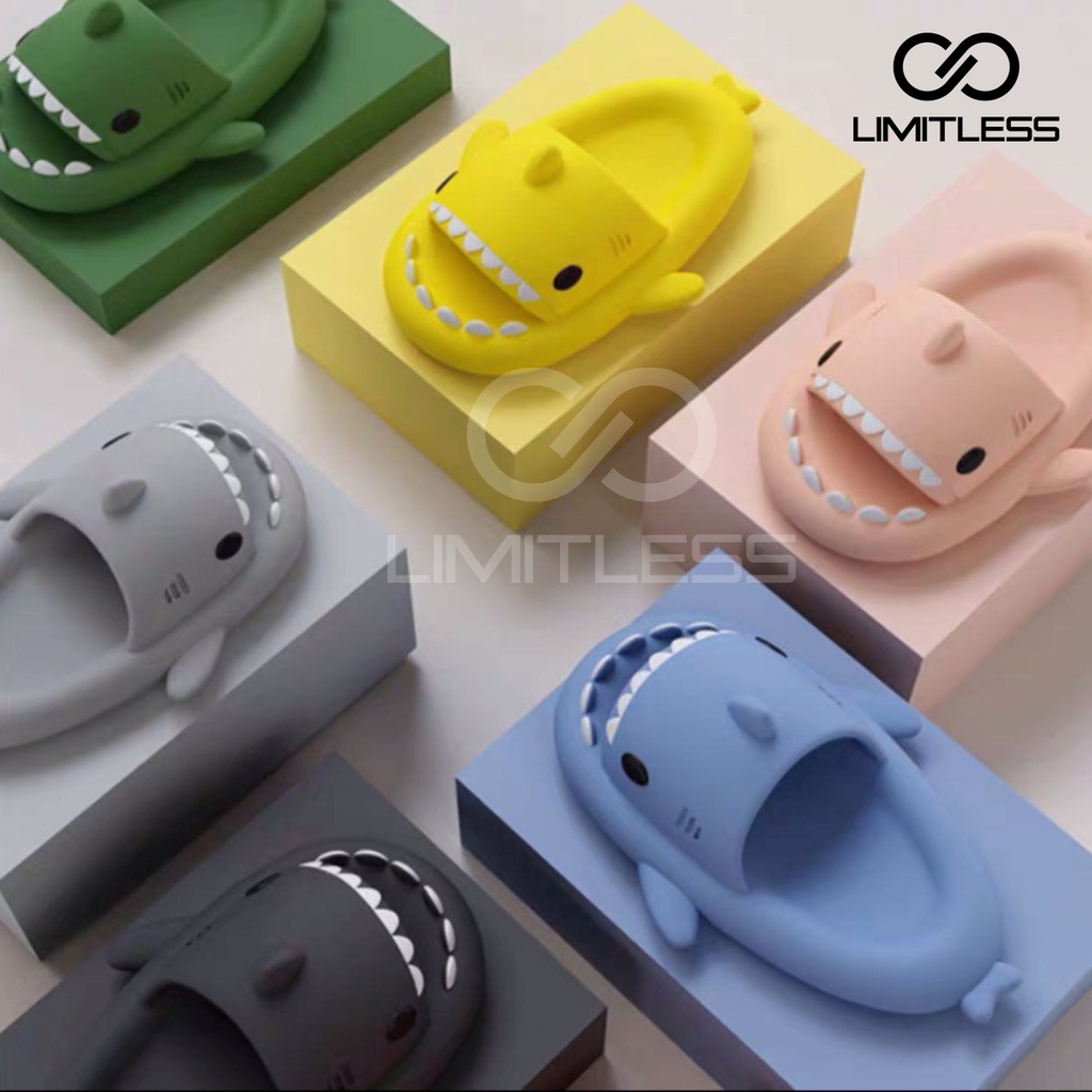 Sandal Hiu Dewasa Anak Selop Terbaru Sendal Anak Baby Shark Cewek Cowok Slip On Sandal Karet Anak Baby Shark Empuk Tidak Licin