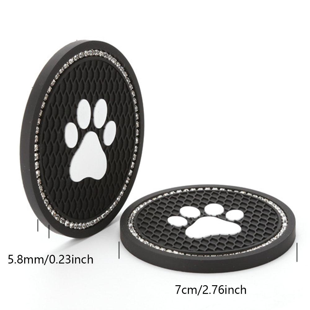 Tatakan Gelas Mobil Nanas Rhinestone Dog Paw Crystal Anti Slip Mats
