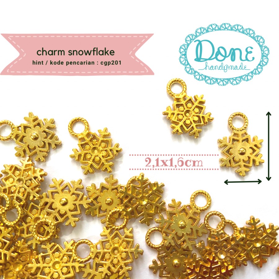 Done handymade charm snowflake liontin salju bandul natal cgp201 koleksi natal christmas charm christmas gift