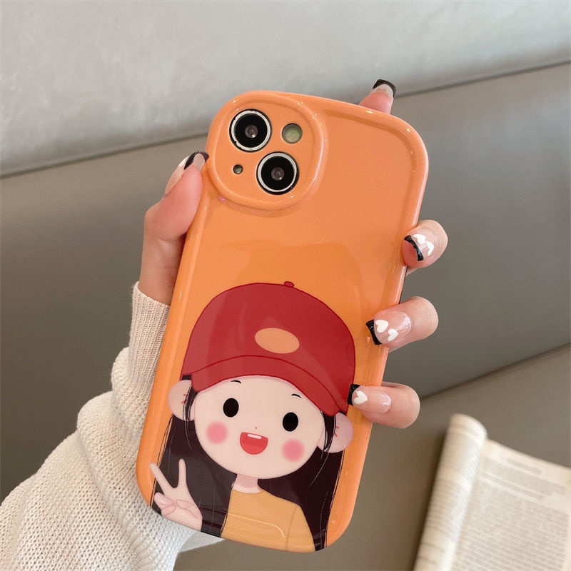 Case Motif Gadis Memakai Topi Tahan Kotor Tahan Banting Untuk Iphone 13 11 12 Pro Max x xr bgrt