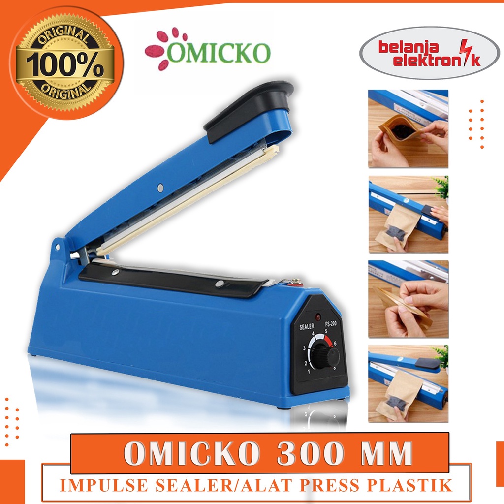 IMPULSE SEALER OMICKO OM-IS200 / OM-IS300 / OM-IS400 ALAT PRESS PLASTIK 200MM 300MM 400MM
