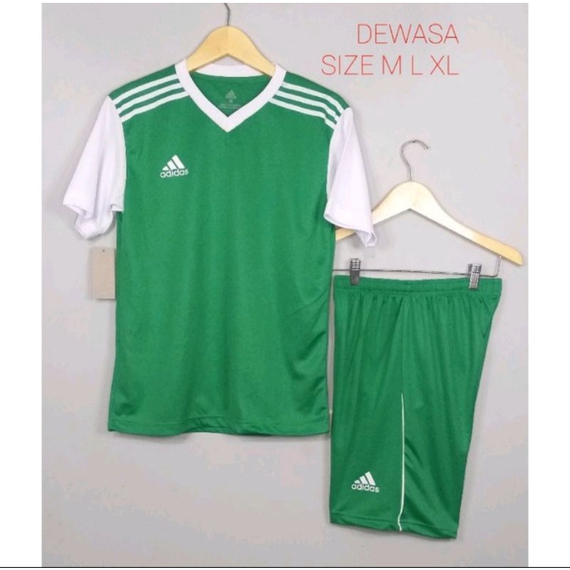 [ COD J&T ] ADIDAS HIJAU PUTIH KOSTUM FUTSAL JERSEY KAOS BOLA SETELAN 26sport