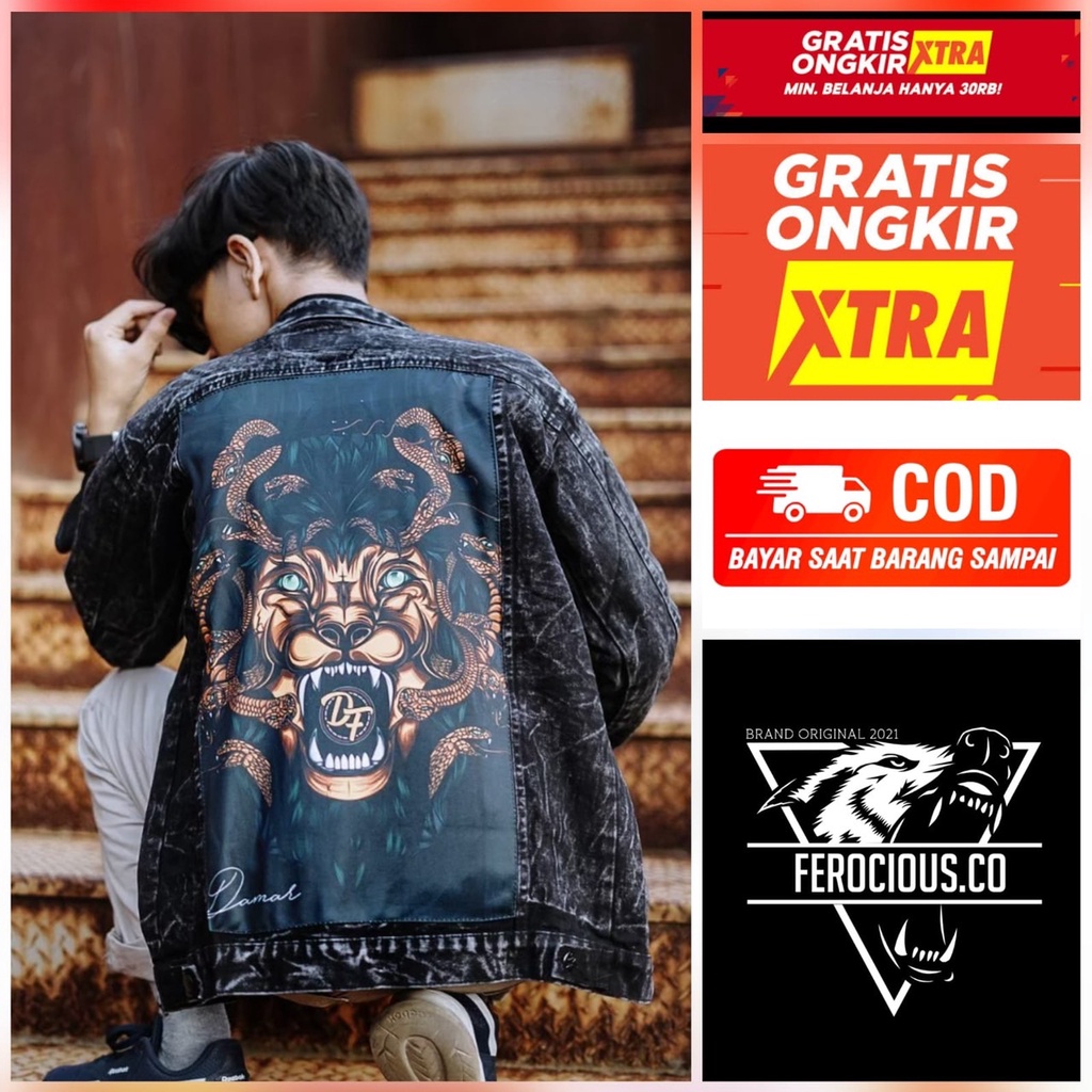 JAKET JEANS PRINTING / JAKET DENIM MOTIF GAMBAR BELAKANG / JAKET JEANS PRIA ORIGINAL DISTRO BANDUNG