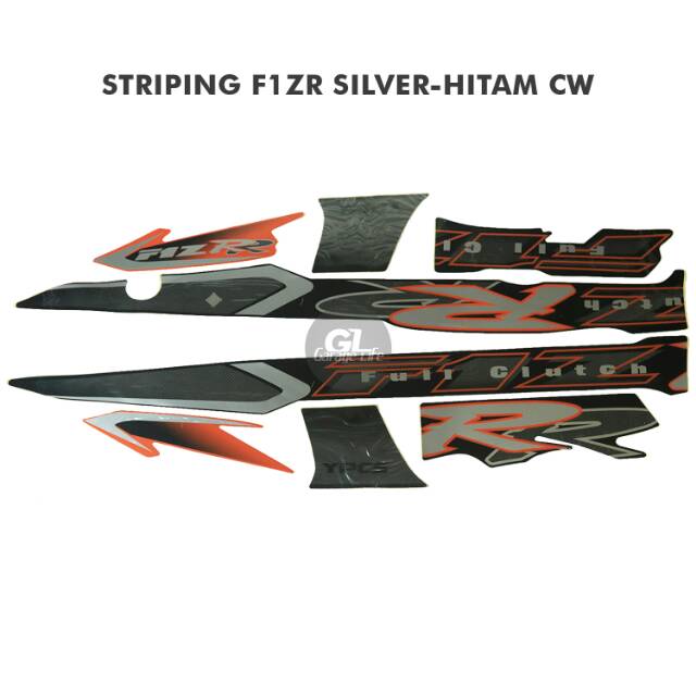 Striping F1ZR 2001 CW Silver - Hitam