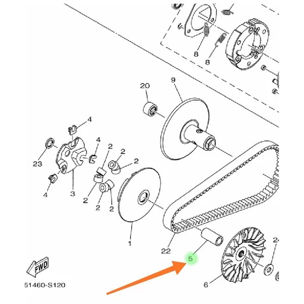 COLLAR GUIDE BOS BOSH RUMAH ROLLER ROLER CVT NMAX N MAX AEROX 155 LAMA  LEXI ORIGINAL YGP 2DP-E7674-00