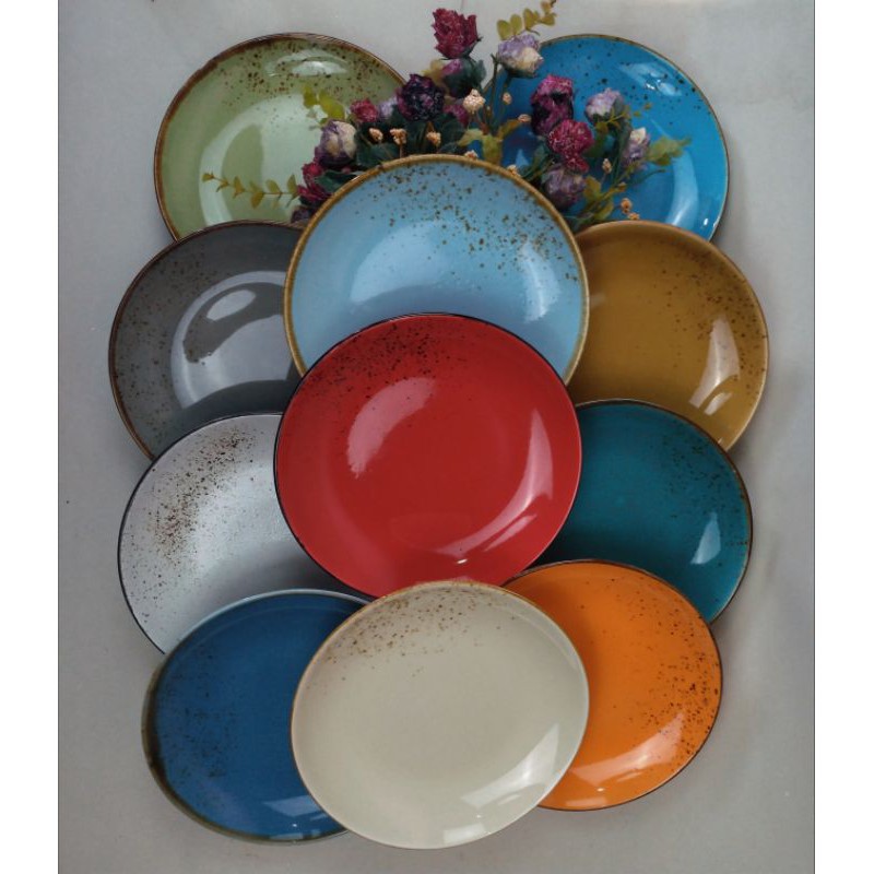 Piring salad Rustic indah cantik bahan Keramik Shopee Piring salad Rustic indah cantik bahan Keramik Shopee