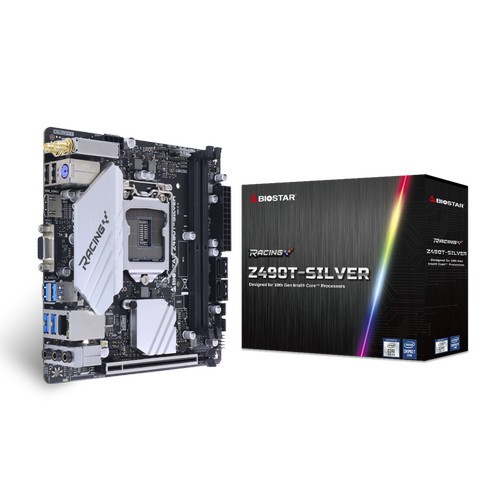 Motherboard Biostar racing Z490T Silver Lga1200 intel Z490 SATA3 usb3.2 gen1 DDR4 mini itx