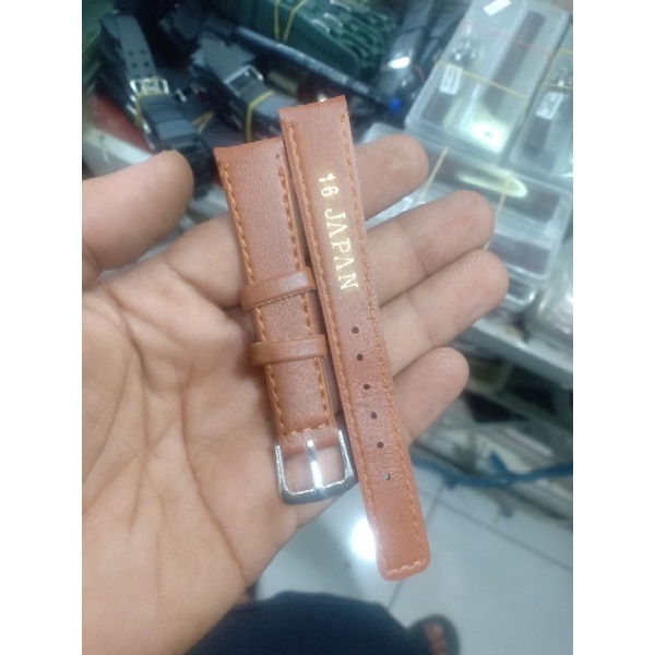 strap tali jam tangan kulit sintetis ukuran 16 tipis