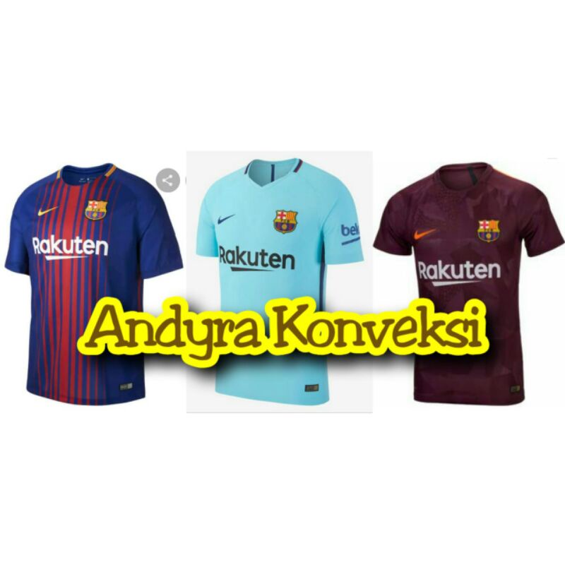 Jersey Barcelona home/away 2017/18 Lengkap  - FULL PRINTING - FREE NAME SET