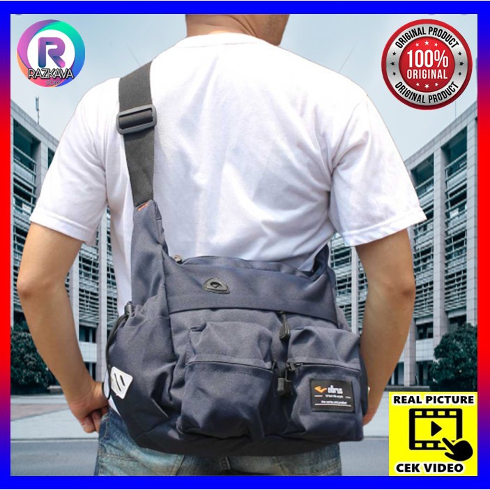 Elbrus Original Tas Selempang Pria Sling Bag Besar Sekolah Kuliah Kerja Kantor Slempang Samping Bahu