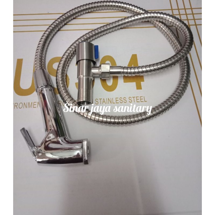 Jet shower set chrome / Palet jet shower + kran cabang stainless