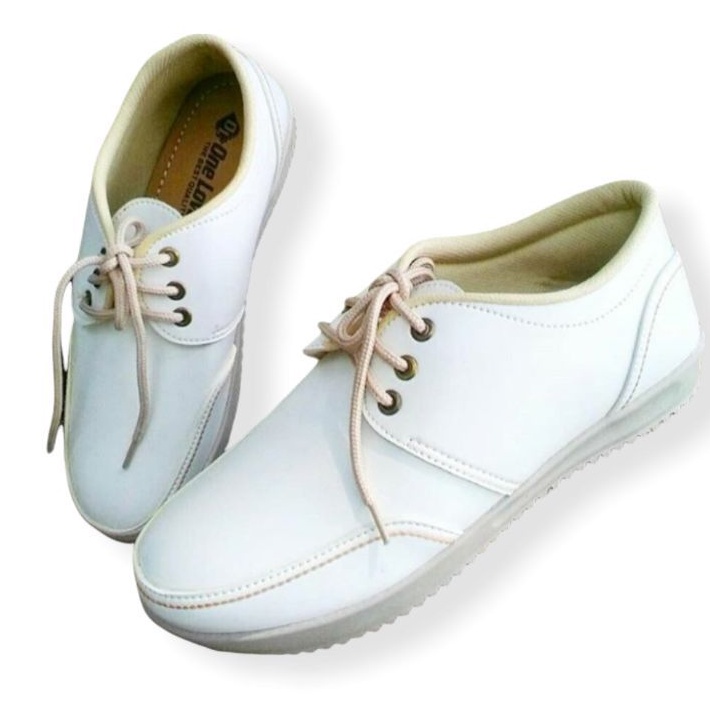 Sepatu metis wedges onelove tali putih kombinasi original One Love