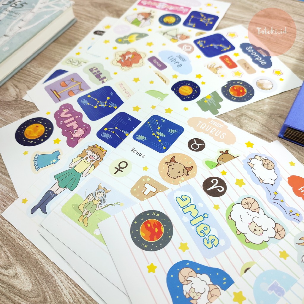 

[TATCHI.ID] Zodiac Series Bundling Sticker Sheet/ Stiker Set Seri Zodiak