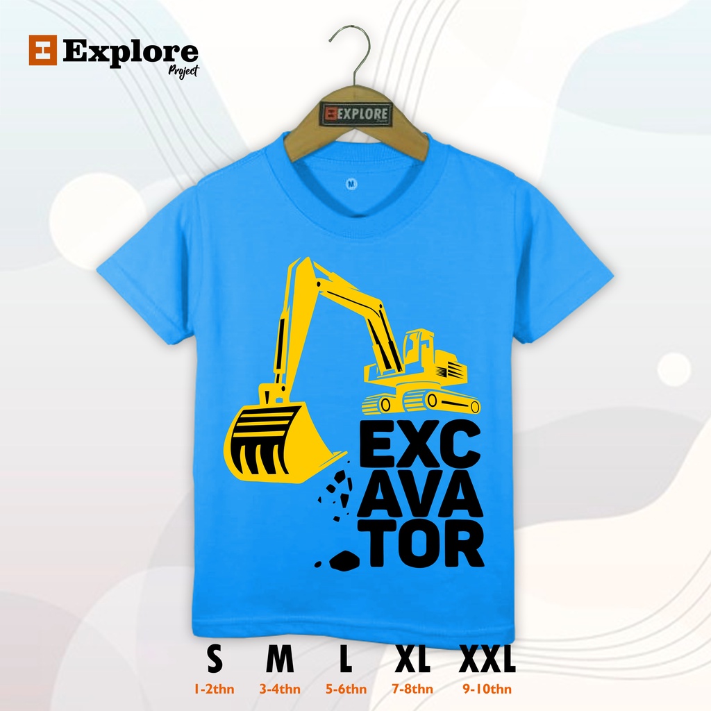 Kaos anak warna turkish/biru gambar beko usia 1-10 tahun
