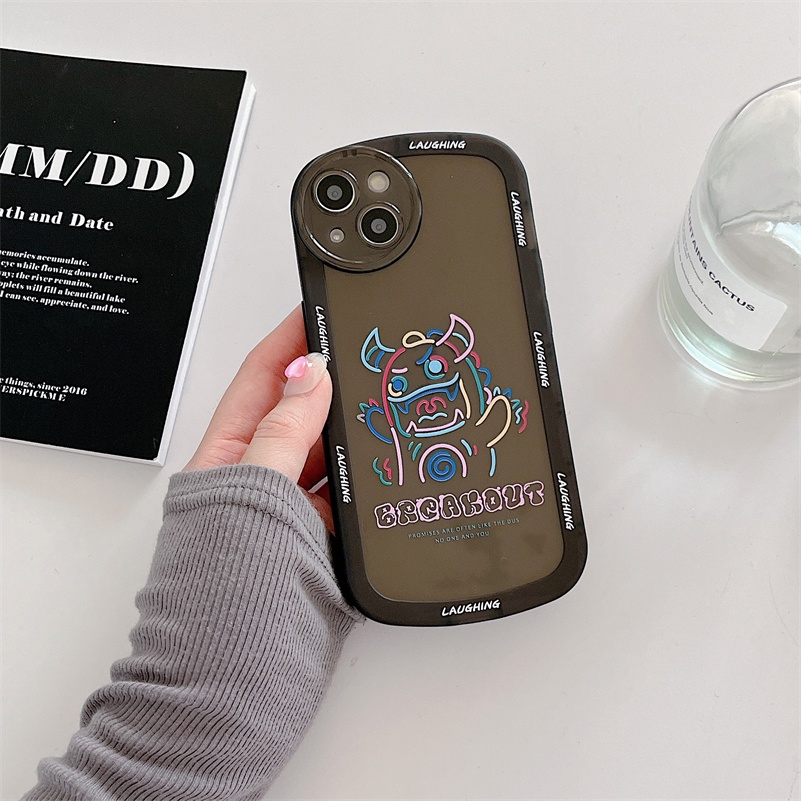 Soft Case Pelindung Lensa Kamera Motif Emoji Bahan TPU Tahan Banting Untuk iPhone 13 12 11 Pro Max Xr X Xs Max 7 8 Plus SE 2020