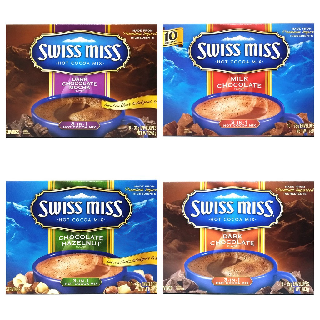 Swiss Miss Hot CoCoa Mix Chocolate / Hazelnut / Dark Chocolate 280g Swismis Minuman Cokeat Swis mis