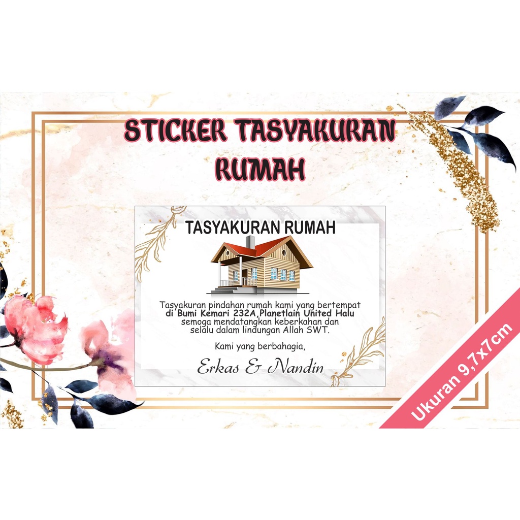 Jual Sticker Tasyakuran Rumah | Shopee Indonesia